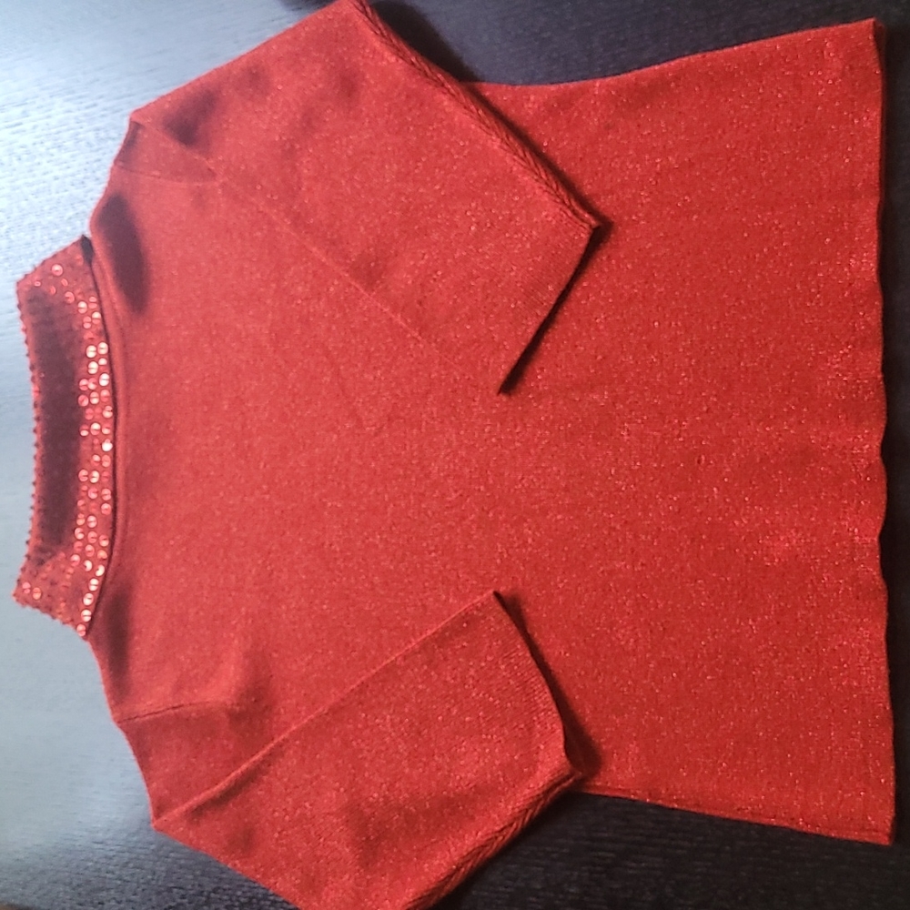 Joseph A. Silk Top with Metallic,  EUC, Large, Junior - Picture 5 of 8